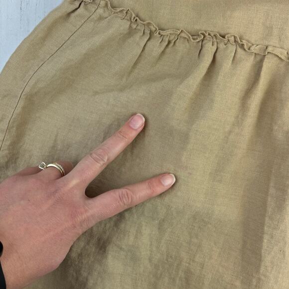 Anthropologie Eberjey Tan Linen Kesia Tiered Sleeveless Maxi Dress Size Medium - Picture 11 of 15